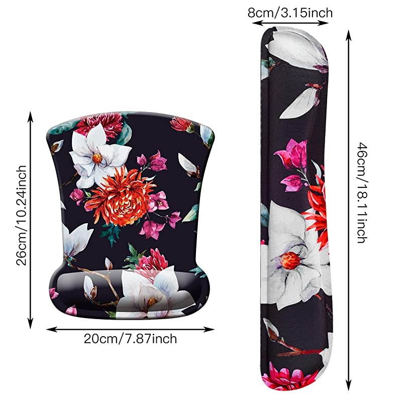 Keyboard Wrist Rest Pad and Mouse Wrist Rest Support Mouse Pad Set Galaxy Cute Memory Foam Non Slip Gel Wrist Rest Mouse Pad for GamingWorkingOffice Home Set6