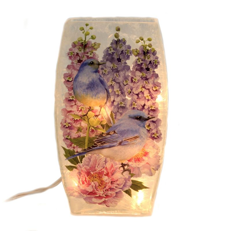 Stony Creek 7.75" Bluebirds Flowers Med Vase Peony Hyacinth  -  Novelty Sculpture Lights