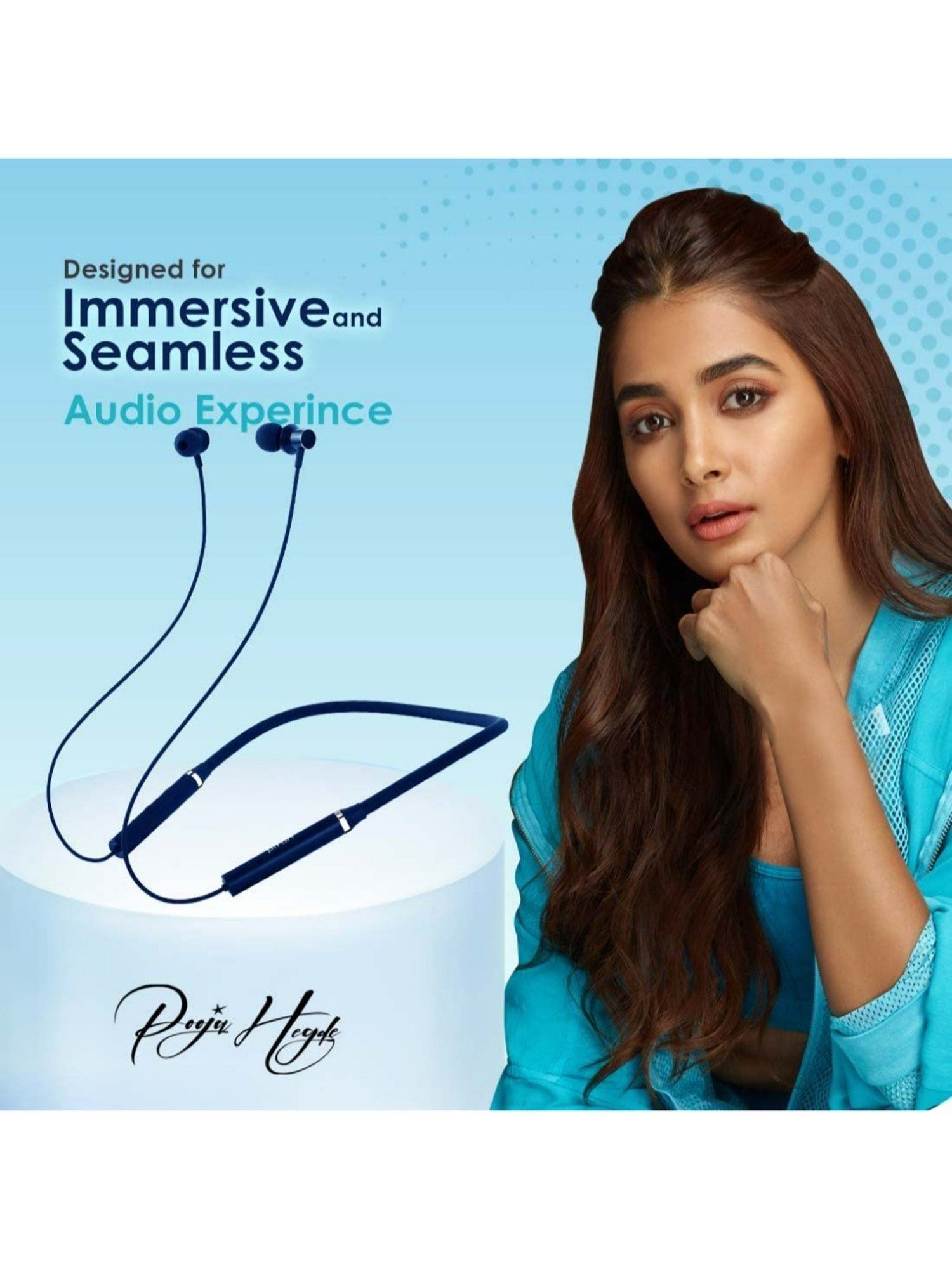 PTron Tangentbeat in-Ear Bluetooth 5.0 Wireless Neckband with Mic (Dark Blue)