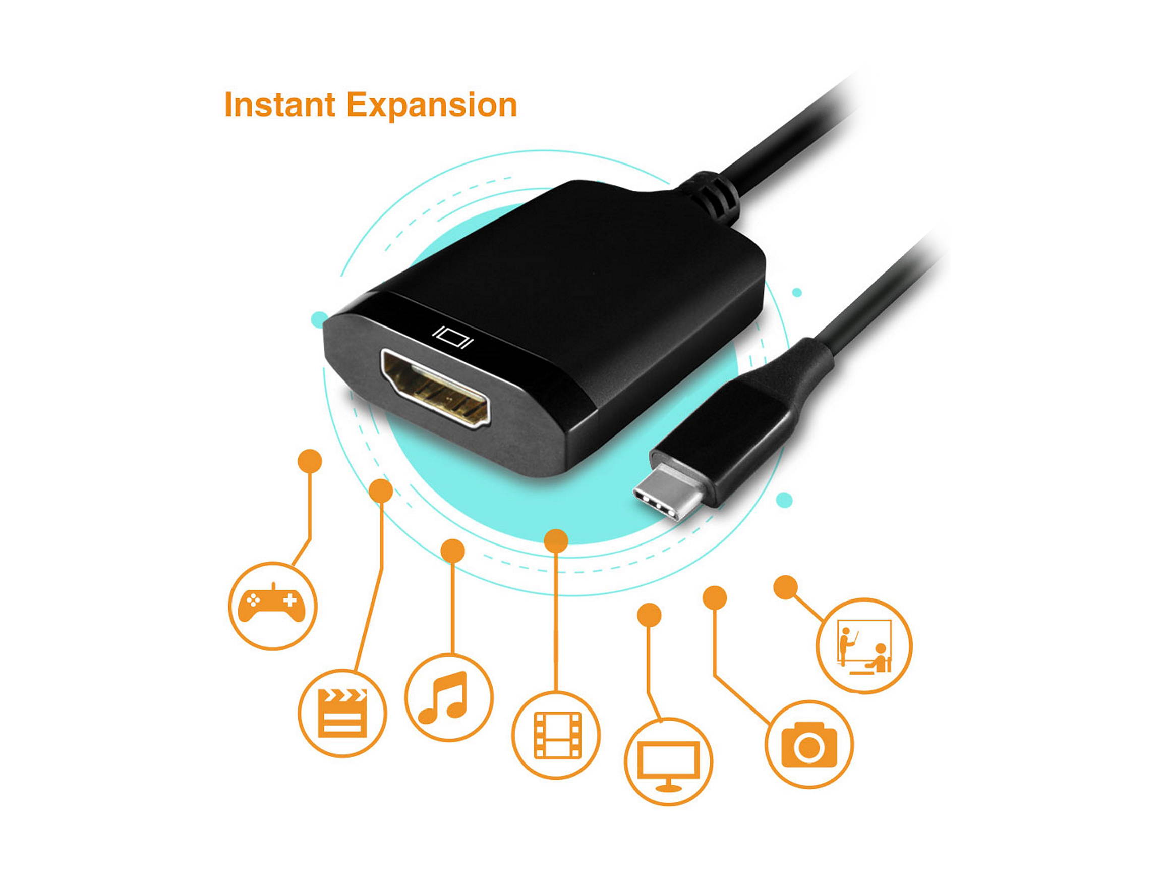 VANTEC CB-CU300HD20 VLink USB-C To HDMI 2.0 4K/60Hz Active Adapter
