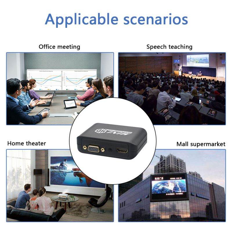 USB 3.0 to HDMI Converter HD 1080P VGA Video Adapter with L/R Output for Desktop Laptop TV Projector