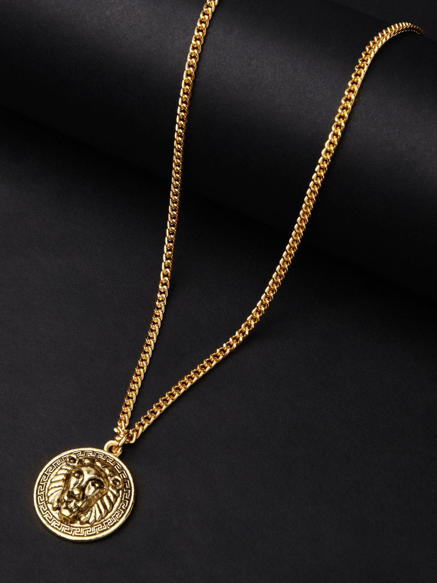 The Bro Code Gold-Plated Roar Lion Pendant Necklace for Men