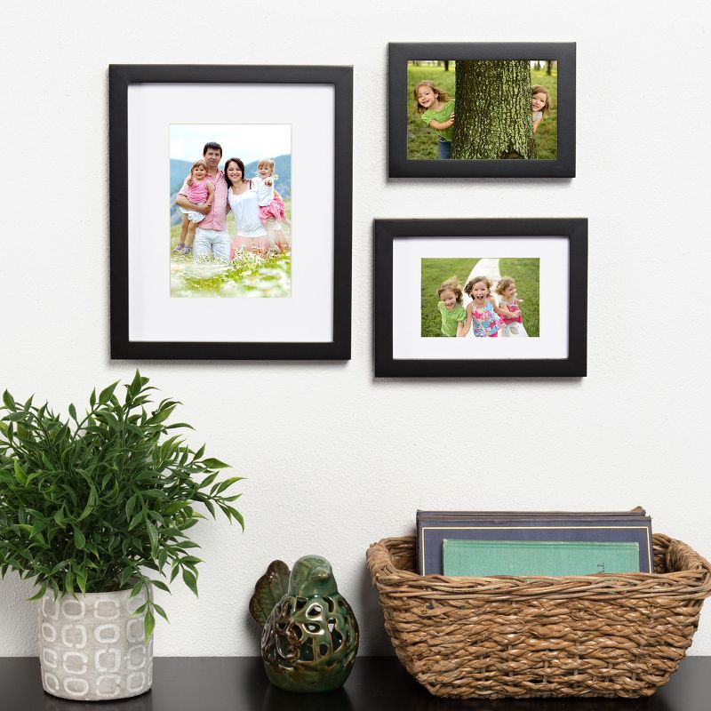 8" x 10" Matted to 5" x 7" Gallery Tabletop Frame Black - DesignOvation