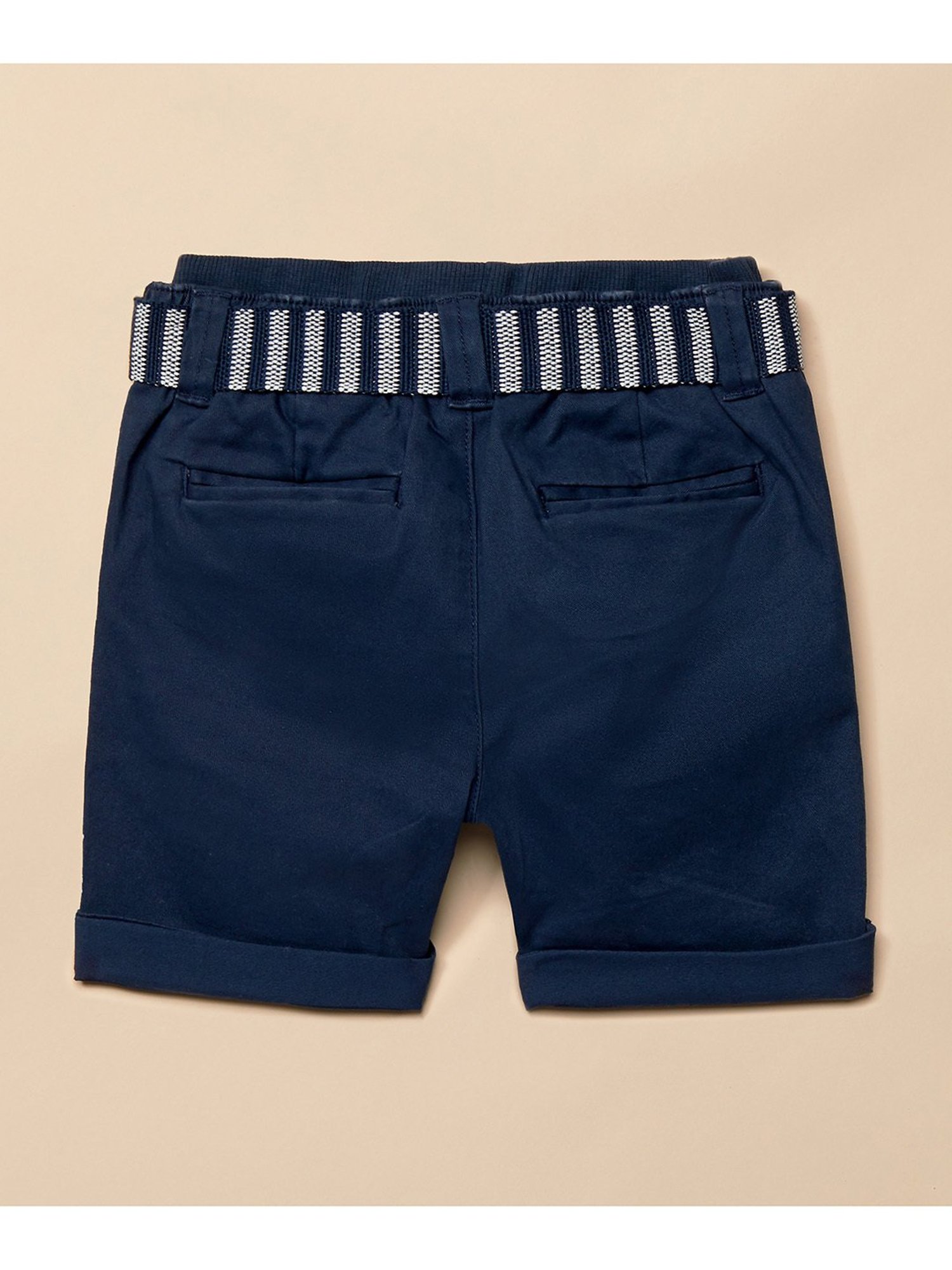 Mothercare Kids Navy Solid Shorts with Belt