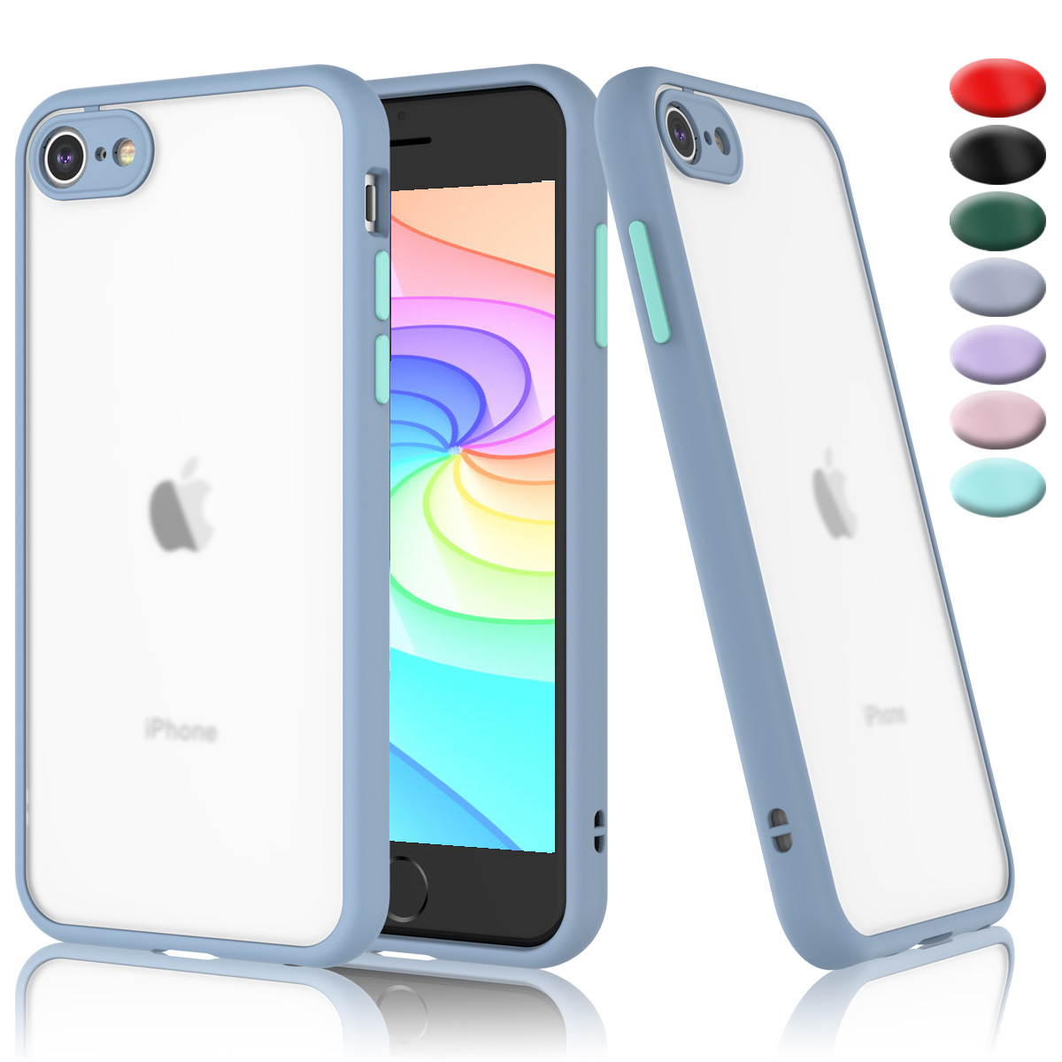 iPhone SE 2 2020 Case, Hard Case for iPhone 7 / 8 Shock Absorbing,Tekcoo Translucent Matte Sturdy Case [Military Grade Drop Tested] Soft TPU Bumper Slim Phone Case Cover for iPhone SE 2 2020 4.7"