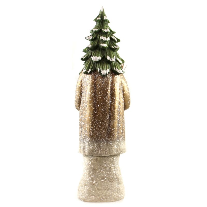 Christmas 17.75" Old Gold Evergreen Belsnickle Lowe Santa Forest Pine Vintage  -  Decorative Figurines