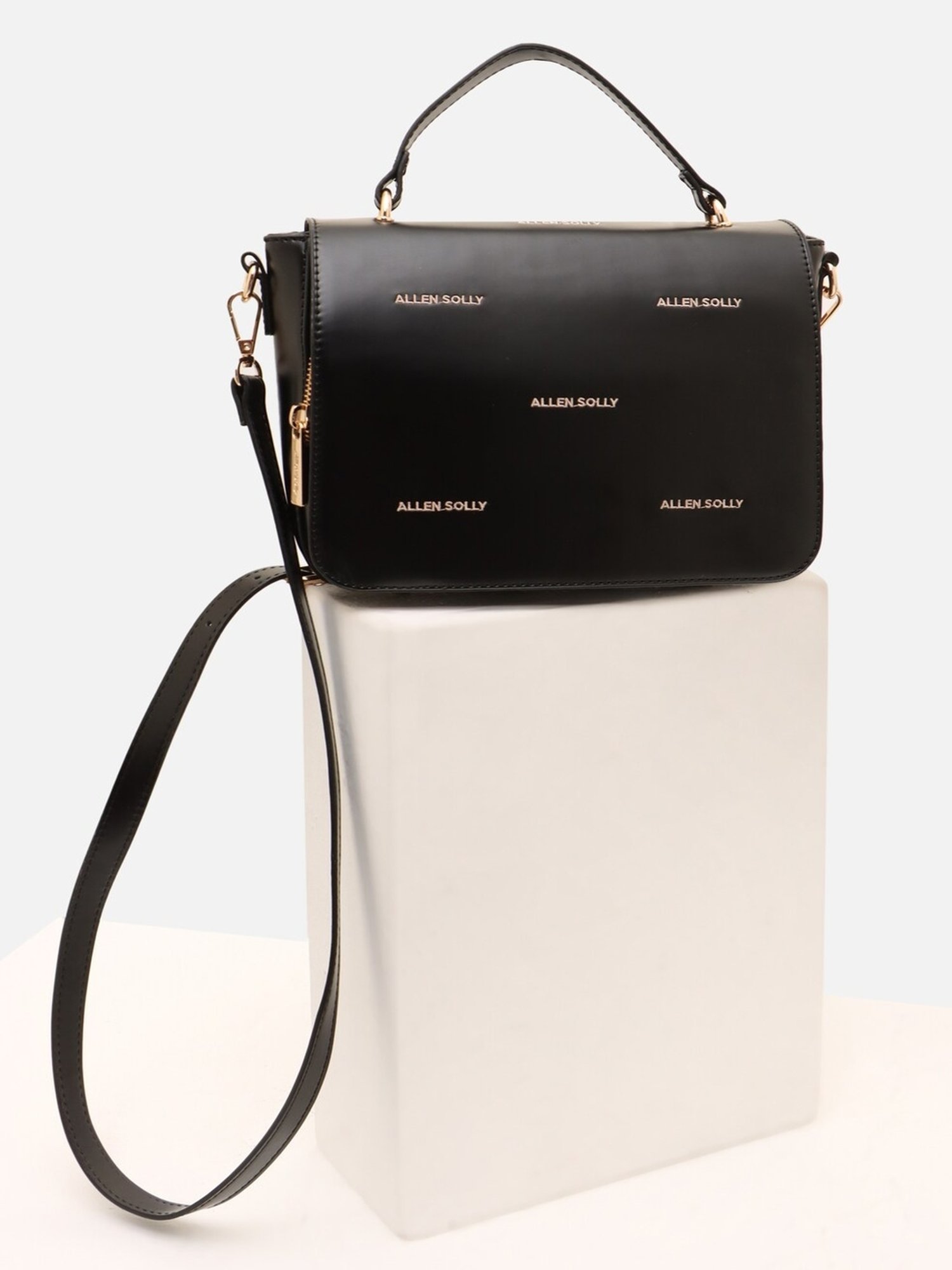 Allen Solly Black Printed Medium Sling Handbag