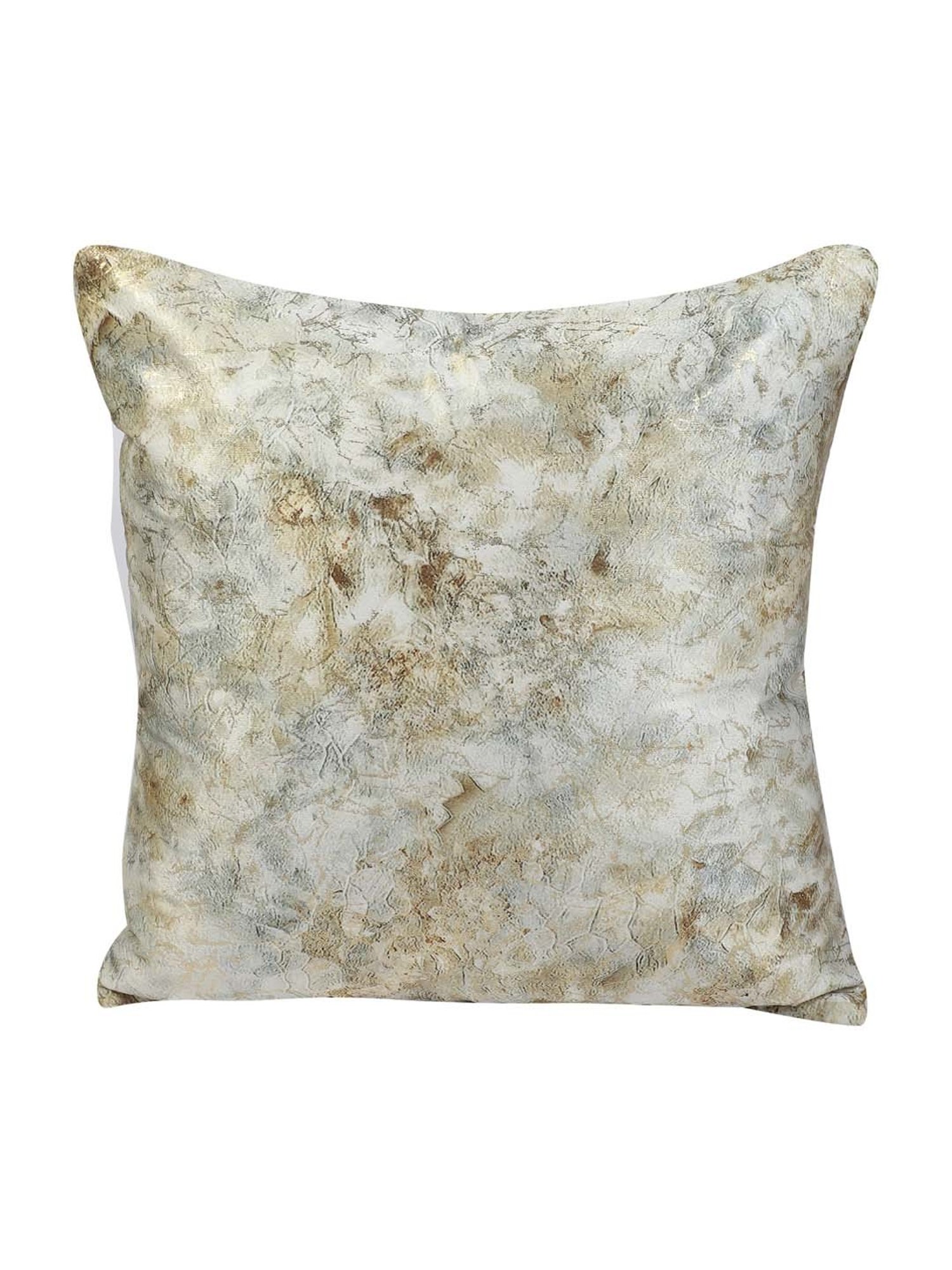 MFD HOME Furnishing Grey & Gold Velvet Cushion Cover - Set of 1