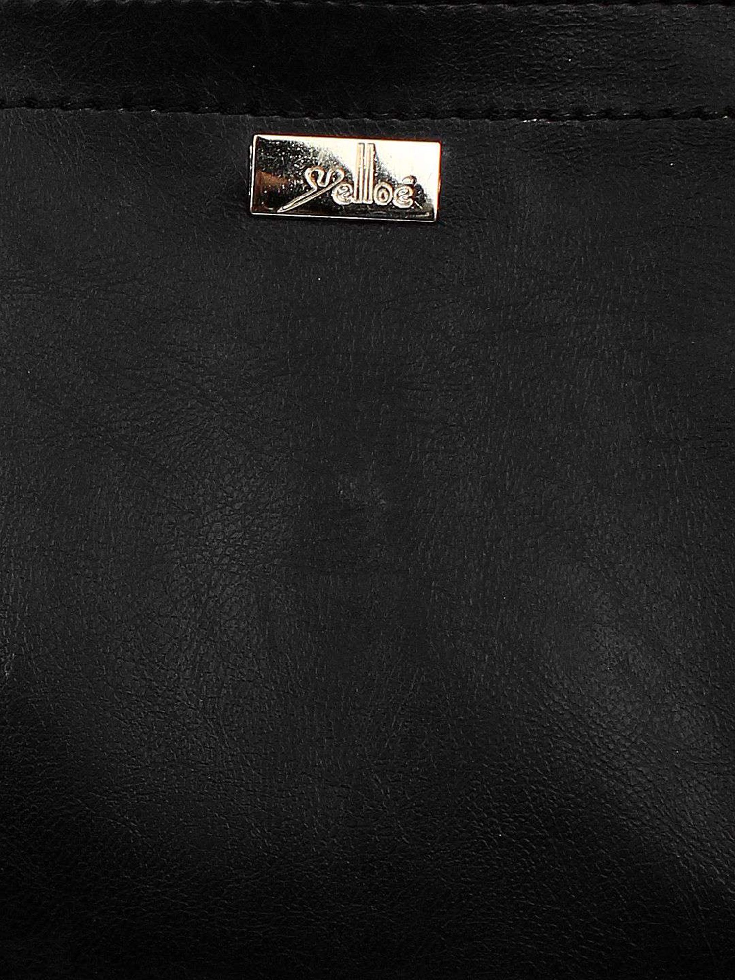 Yelloe Black Solid Large Tote Handbag with Pouch