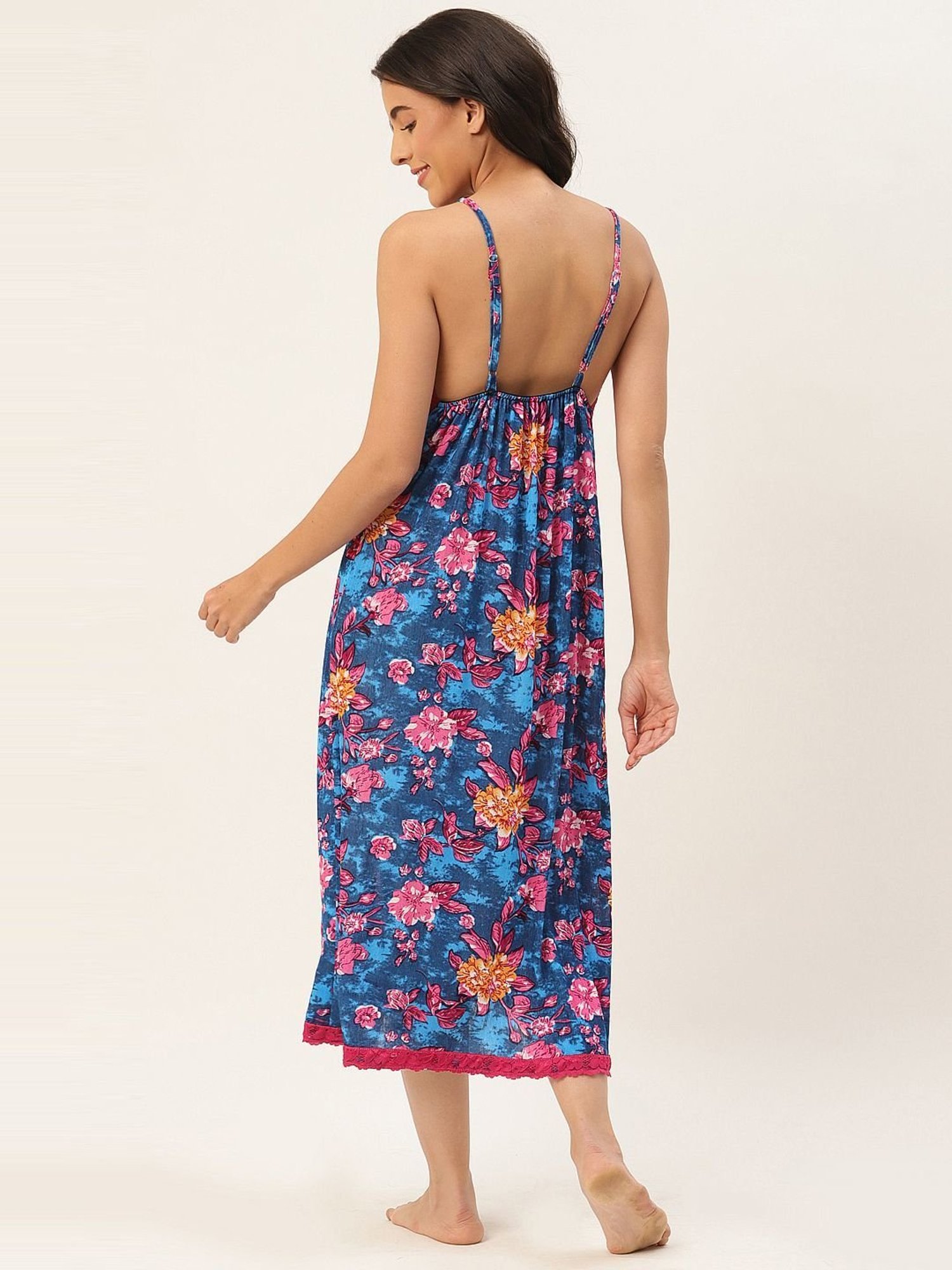 Ms.Lingies Blue Printed Nighty