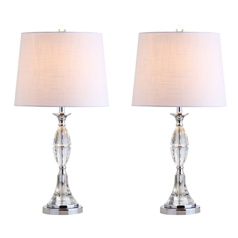 25.5" (Set of 2) Reid Crystal Table Lamp (Includes LED Light Bulb) Clear - JONATHAN Y