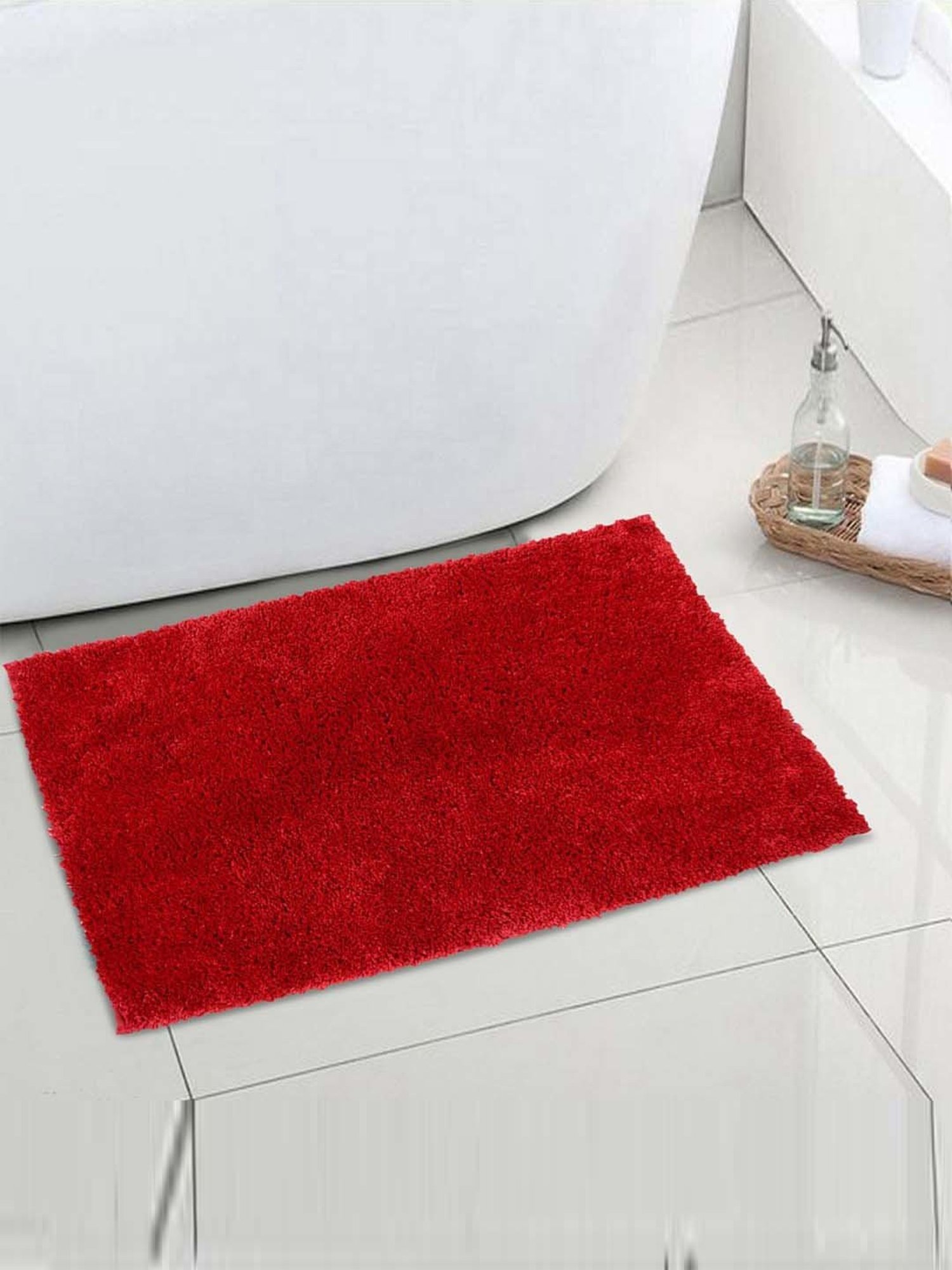 SPACES Red Acrylic Luxury Cushlon Drylon Large Foot Mat