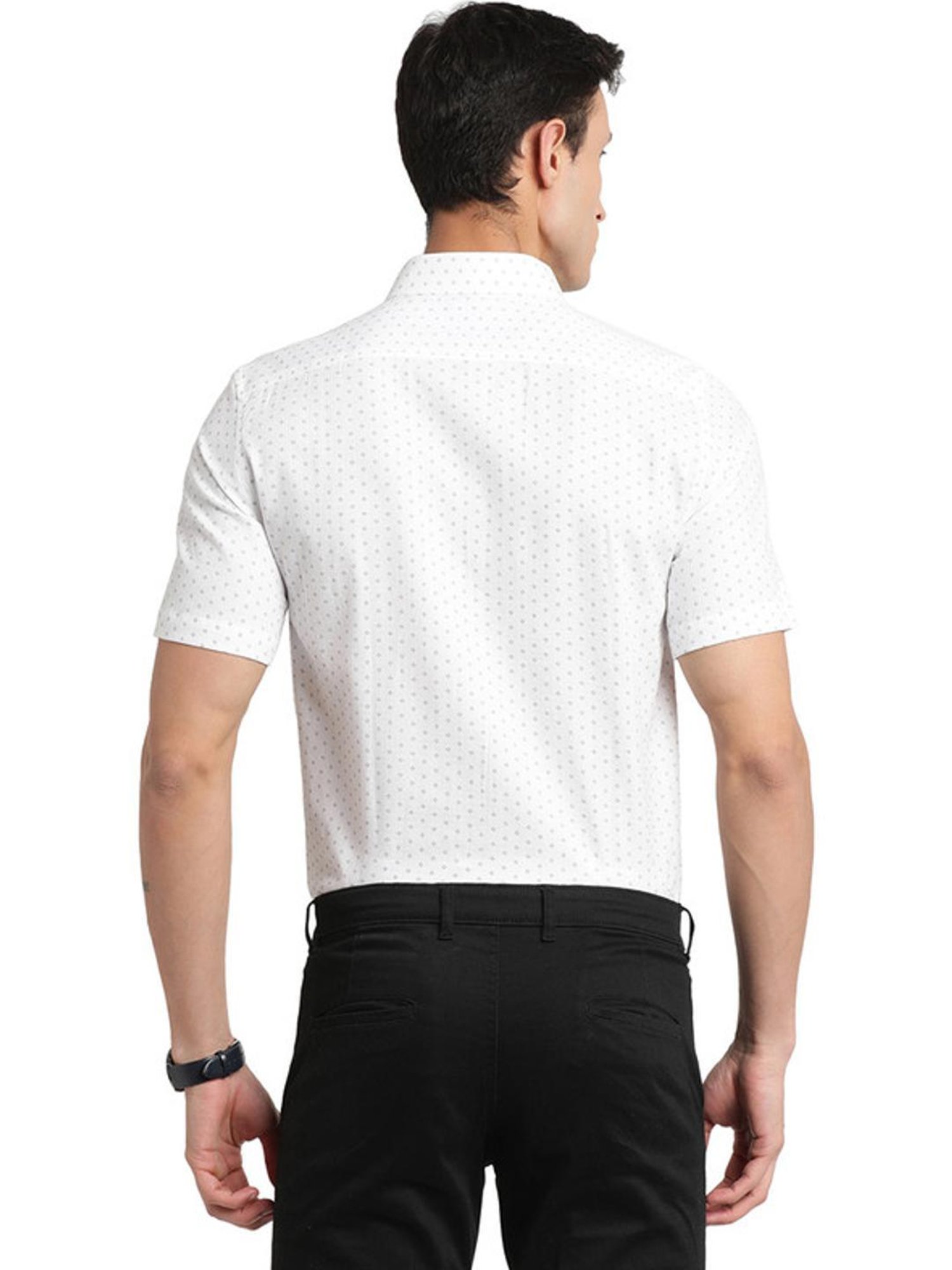 Turtle White Cotton Regular Fit Printed Shirt