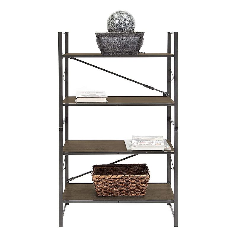 Origami Adjustable 2 in 1 Organizing Storage Rack Multi Tier Utility Shelving Unit for Bedroom, Laundry Room, and Kitchen, Espresso