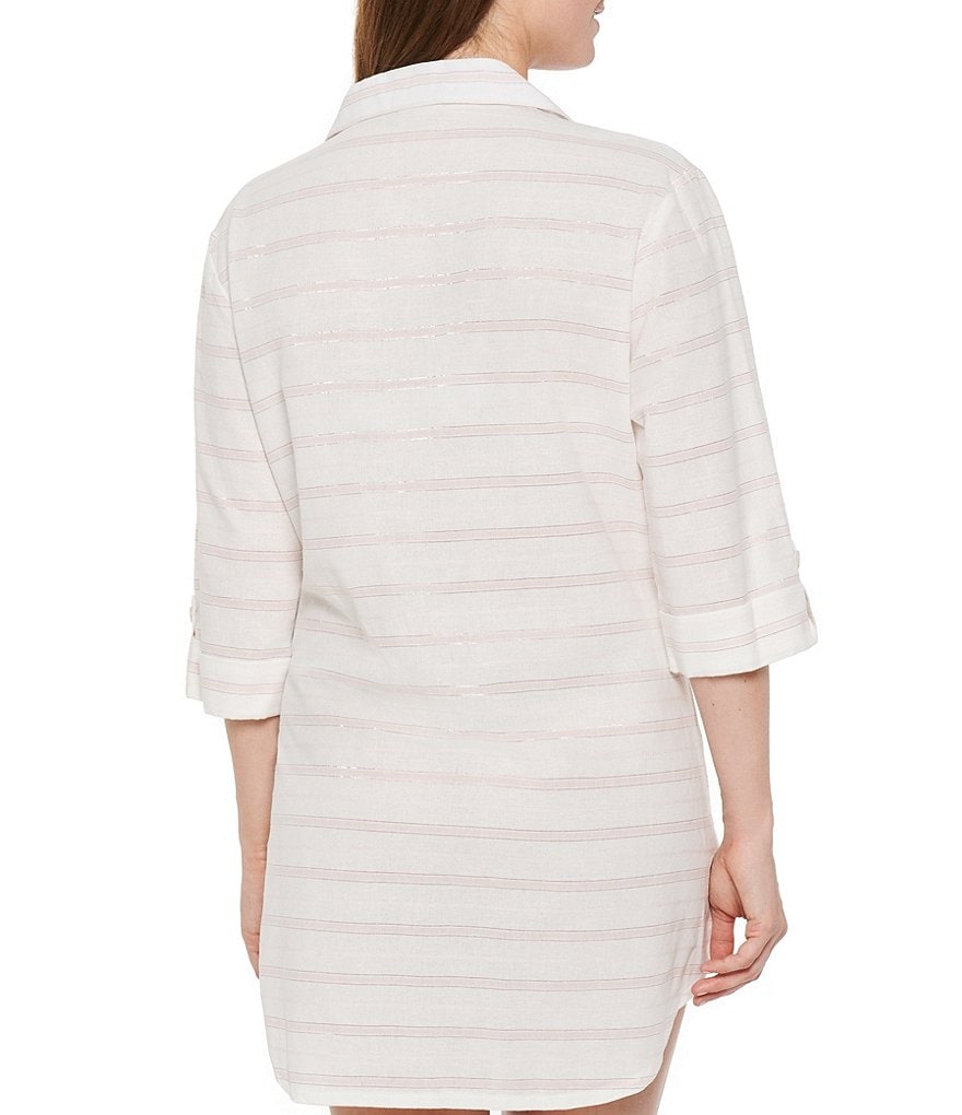 Tommy Bahama Midnight Orchid Tropical Print Scoop Neck Ruffle Hem Spa Dress