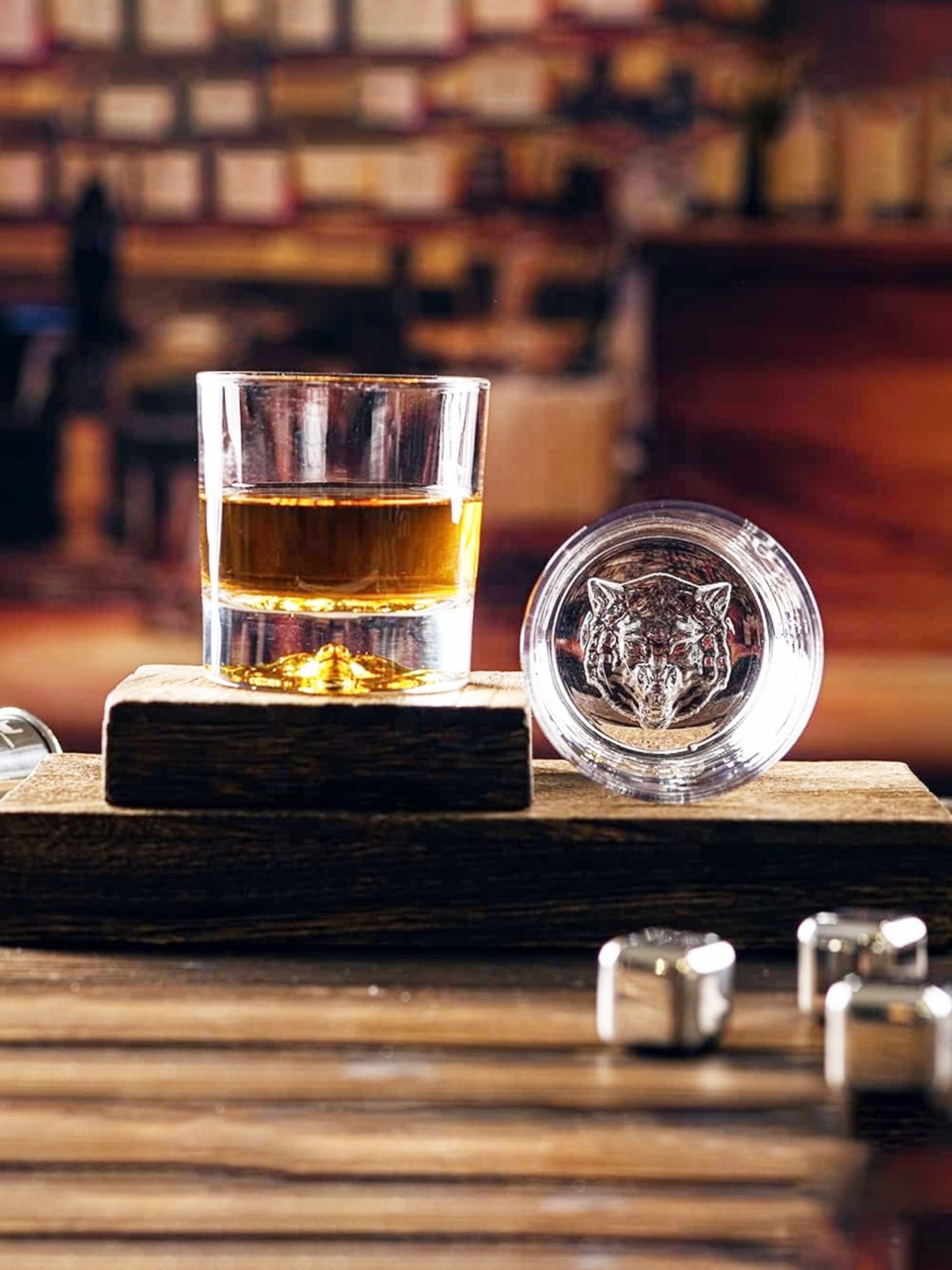 Melbify Wolf Transparent Whiskey Glass 300ml - Set of 2