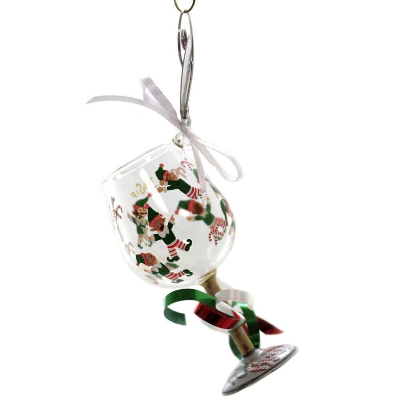 Holiday Ornaments 4.0" Tipsy Elf Ornament Lolita Love My Mini Wine  -  Tree Ornaments