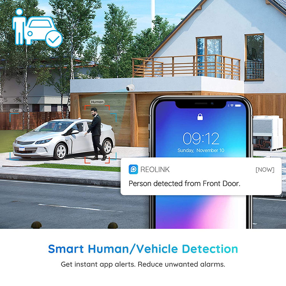 Reolink 4K 8MP Outdoor Security Camera, Smart Human/Vehicle Detection PoE IP Camera Work with Google Assistant Audio Dome, 256GB Micro SD (not Included) Storage for 24/7 Recording, RLC-820A