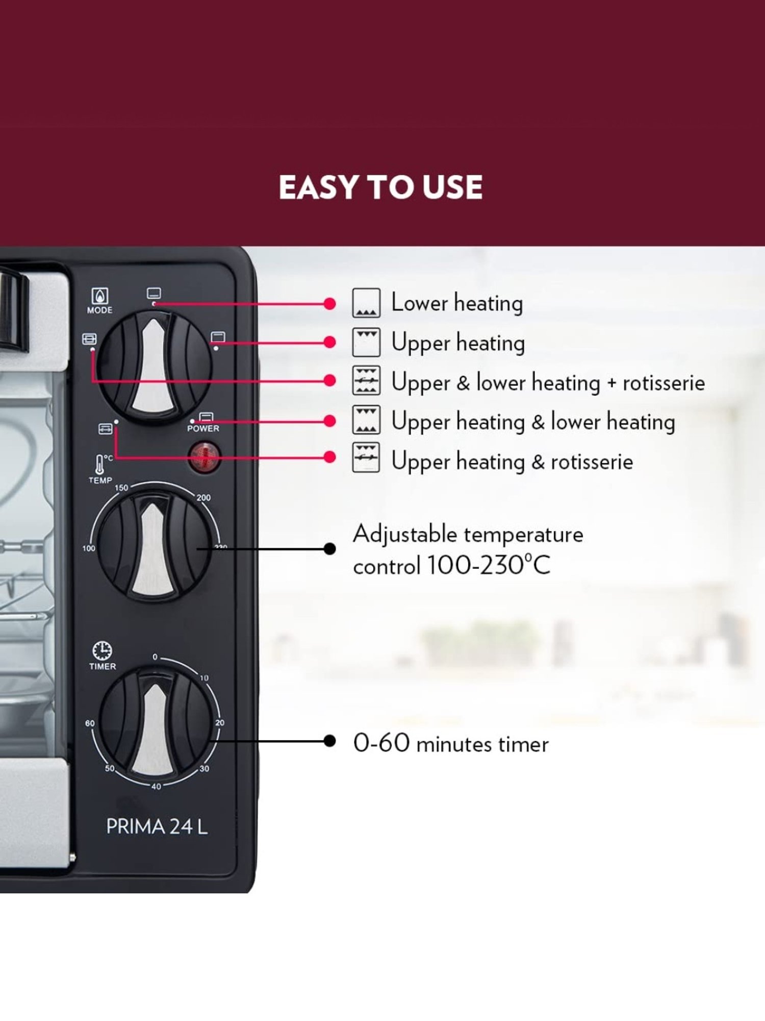 BLACK+DECKER 1280W 19L Oven Toaster Grill