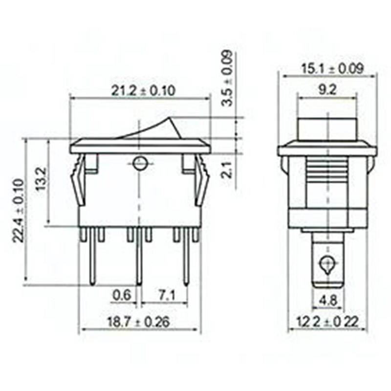 1pcs Mini 3 Pin Dashboard On Off Position Rocker Switch Illuminated Spst with Light