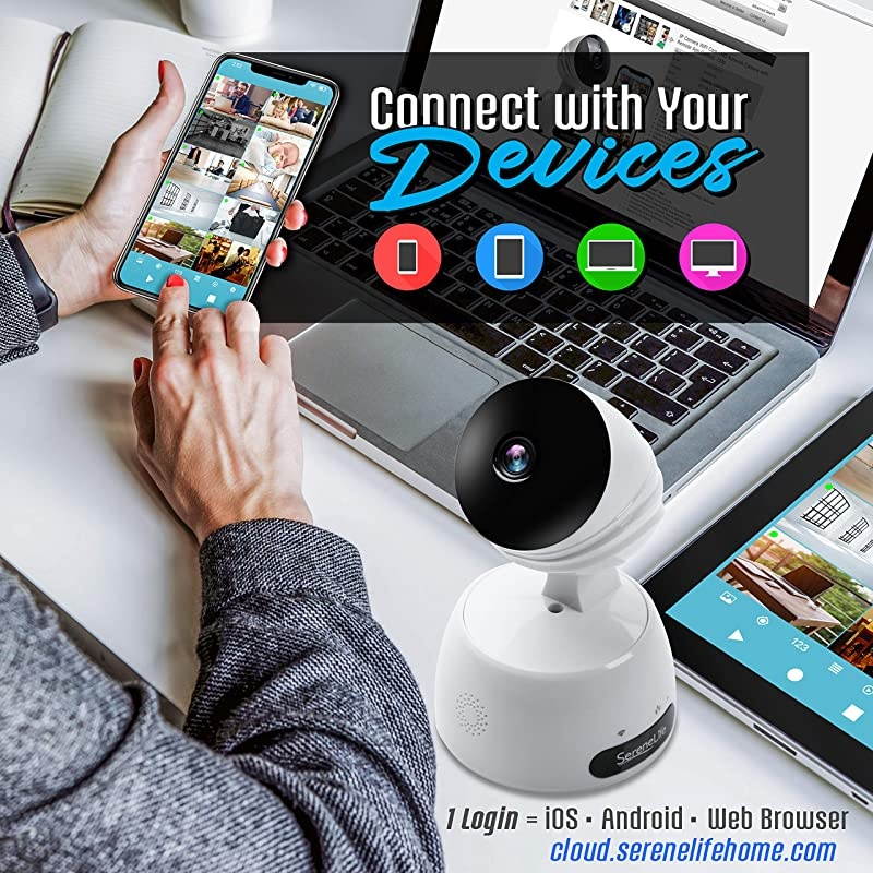 Indoor Wireless IP Camera-HD 720p Network Security Surveillance Home Monitoring w/ Motion Detection, Night Vision,PTZ,2 Way Audio, iPhone Android Mobile App-PC WiFi Access- IPCAMHD30,White