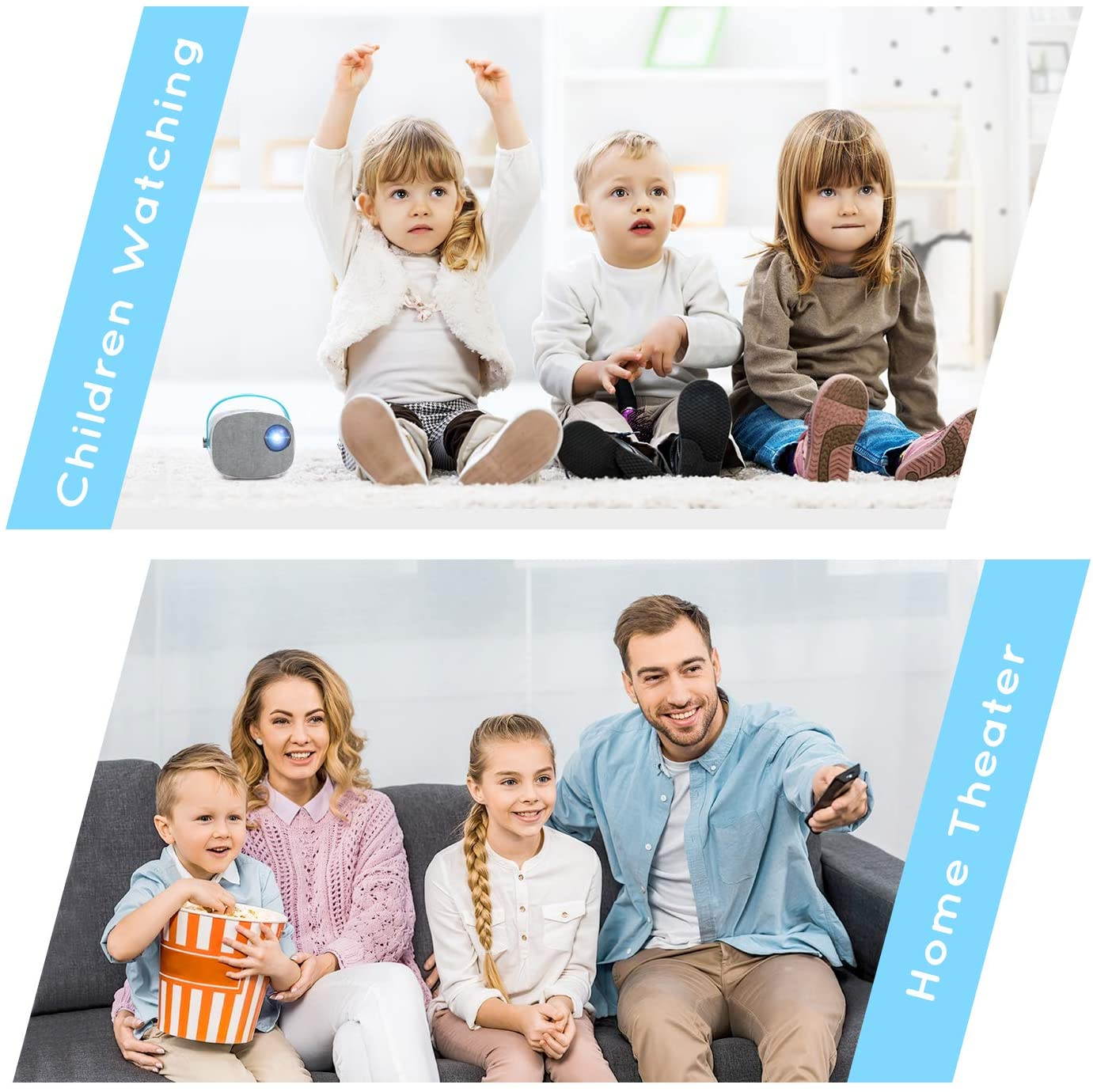 Mini Projector, GooDee YG230 Video Projector, LED Portable Home Theater Projector 1080P Supported, Compatible with PS4, PC via HDMI, VGA, TF, AV and USB, for Kids