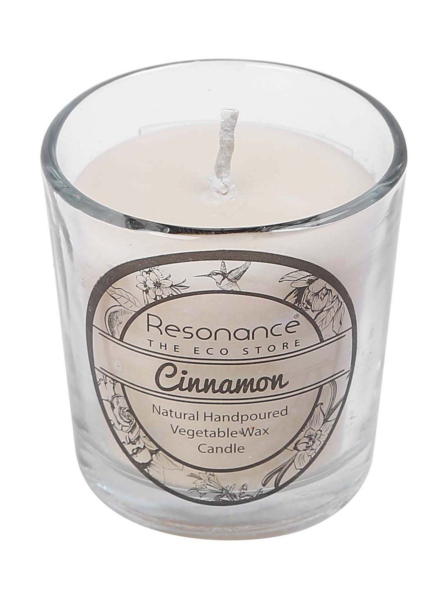 RESONANCE White Soy Wax Scented Aromatic VEGAN Candles (Cinnamon) - Set of 4