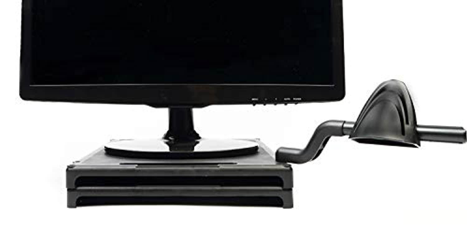 vu ryte stackable computer monitor stand with adjustable document holder, black base, desktop ergonomics (vur 2477)