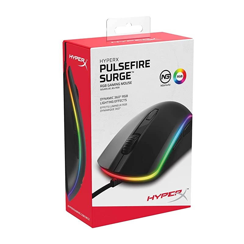 Pulsefire Surge RGB Wired Optical Gaming Mouse Pixart 3389 Sensor up to 16000 DPI Ergonomic 6 Programmable Buttons Compatible with Windows 108187 Black