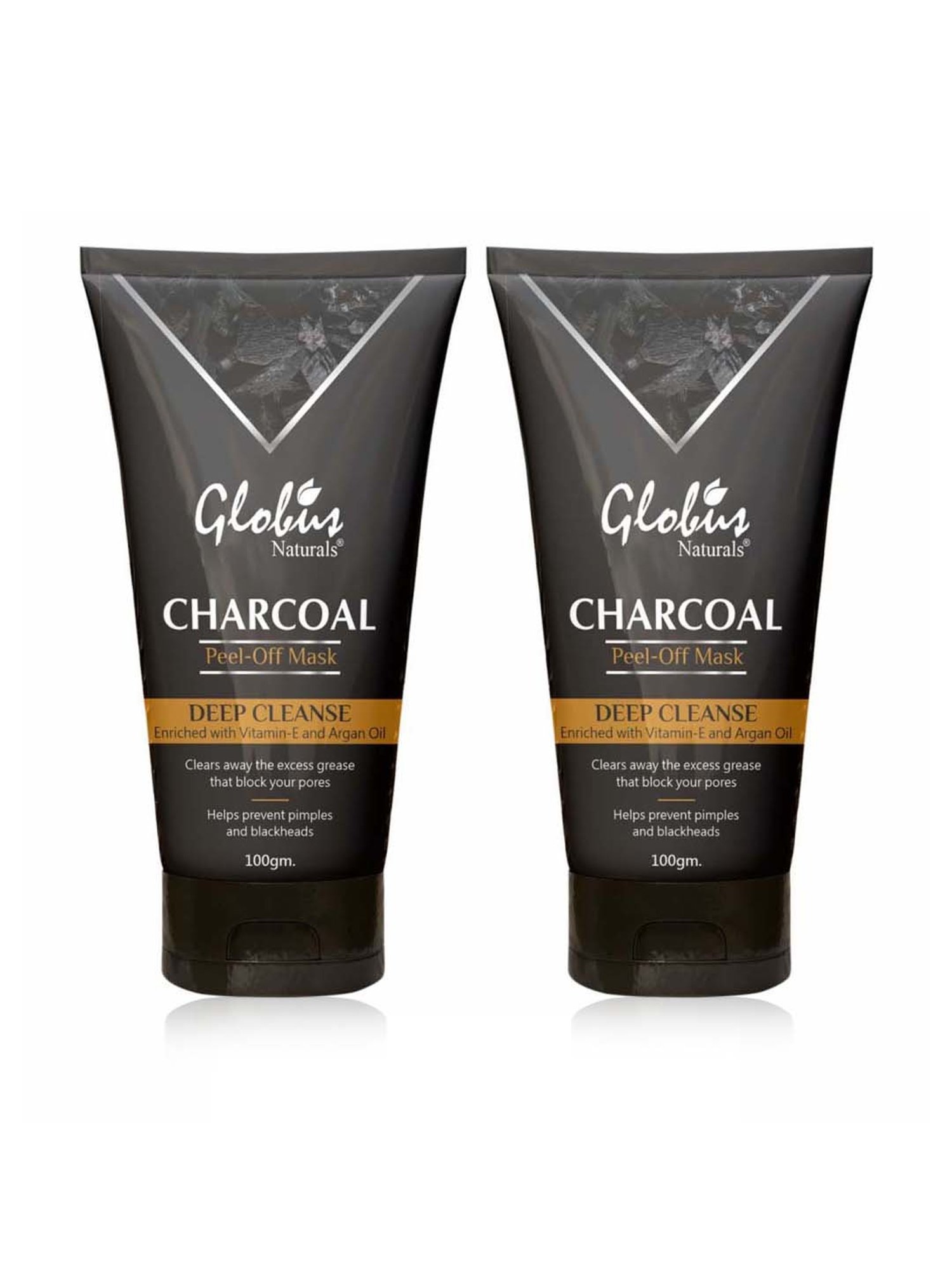 Globus Naturals Charcoal Peel Off Mask - 100 gm (Pack of 2)