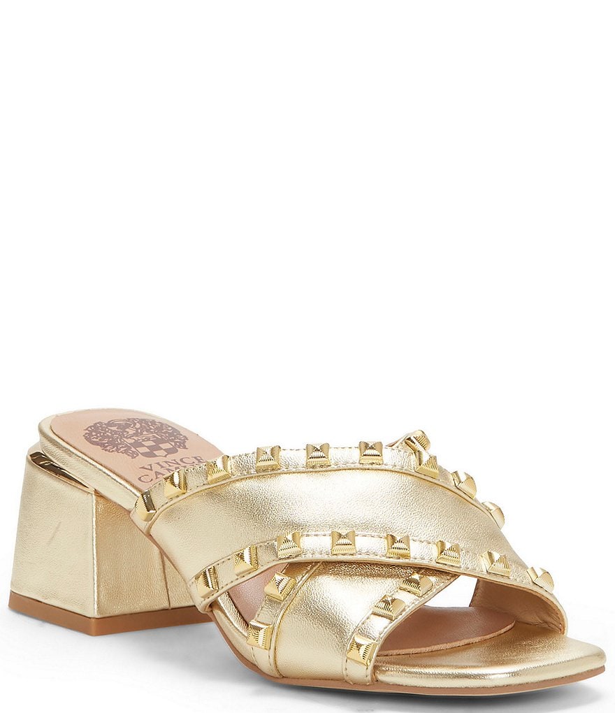 Vince Camuto Nadonie Studded Leather Criss-Cross Dress Sandals
