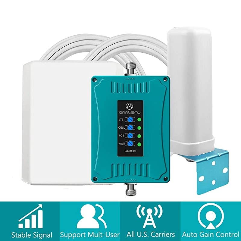 Cell Phone Signal Booster Repeater for Verizon AT&T T-Mobile Sprint All Carriers - Boosts 3G Voice and 4G LTE Data for Home and Office - Large Coverage & Omnidirectional Outdoor Antenna