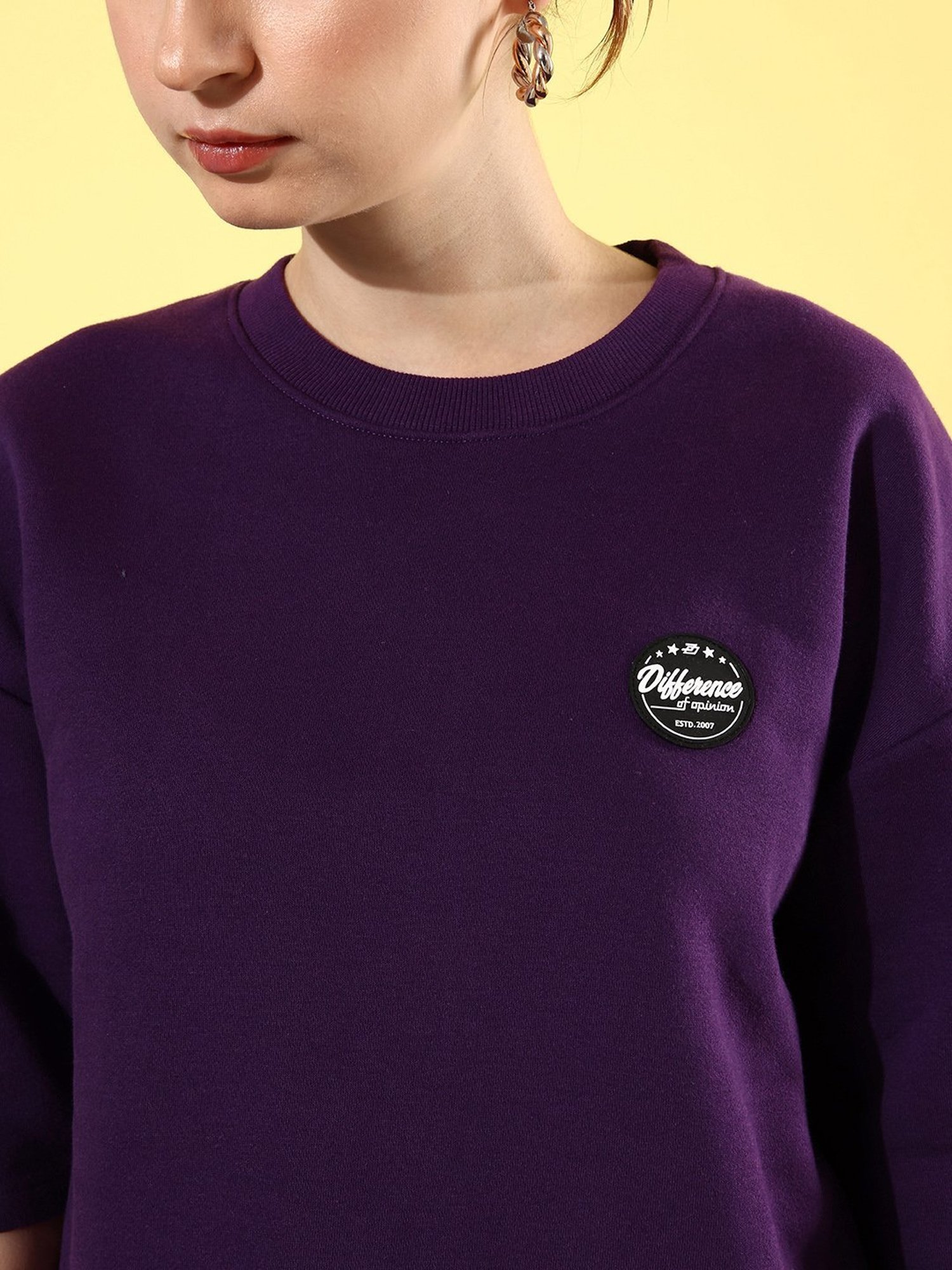 Difference of Opinion Purple Fleece Oversized Sweatshirt