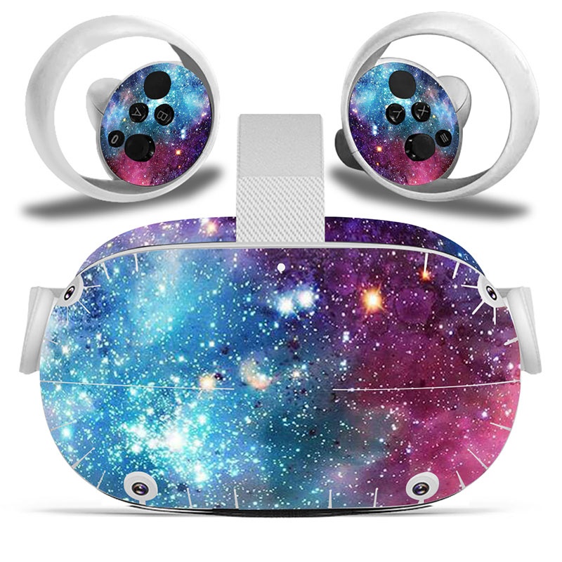 Amify Vinyl Skin Sticker for Oculus Quest 2 VR Headset Controller PVC Decals Cute Cartoon Wrap Cover for Oculus Quest 2 Accessories