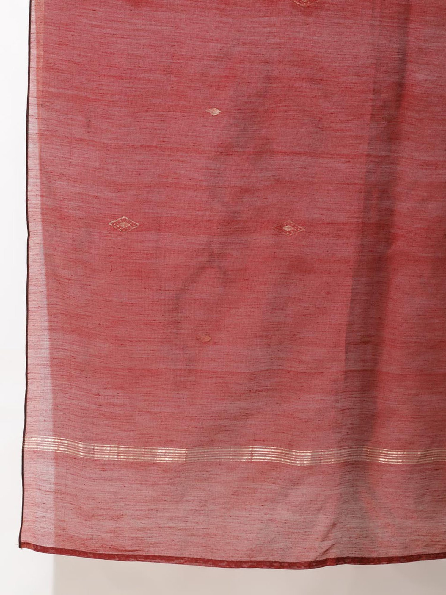 Fabindia Maroon Cotton Silk Blend Woven Stole