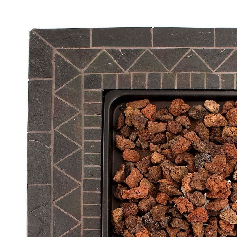 Endless Summer 30 inch Outdoor Gas Lava Rock Patio Fire Pit, Brown