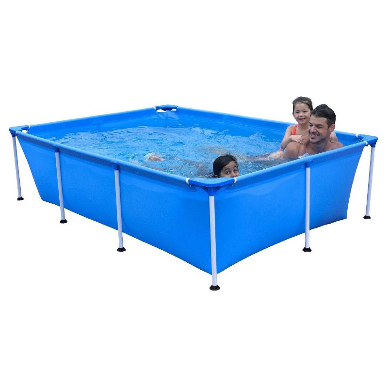 Summer Waves Small Plastic Frame 4ft x 4ft x 12in Kids Toddler Baby Kiddie Swimming Pool, Blue
