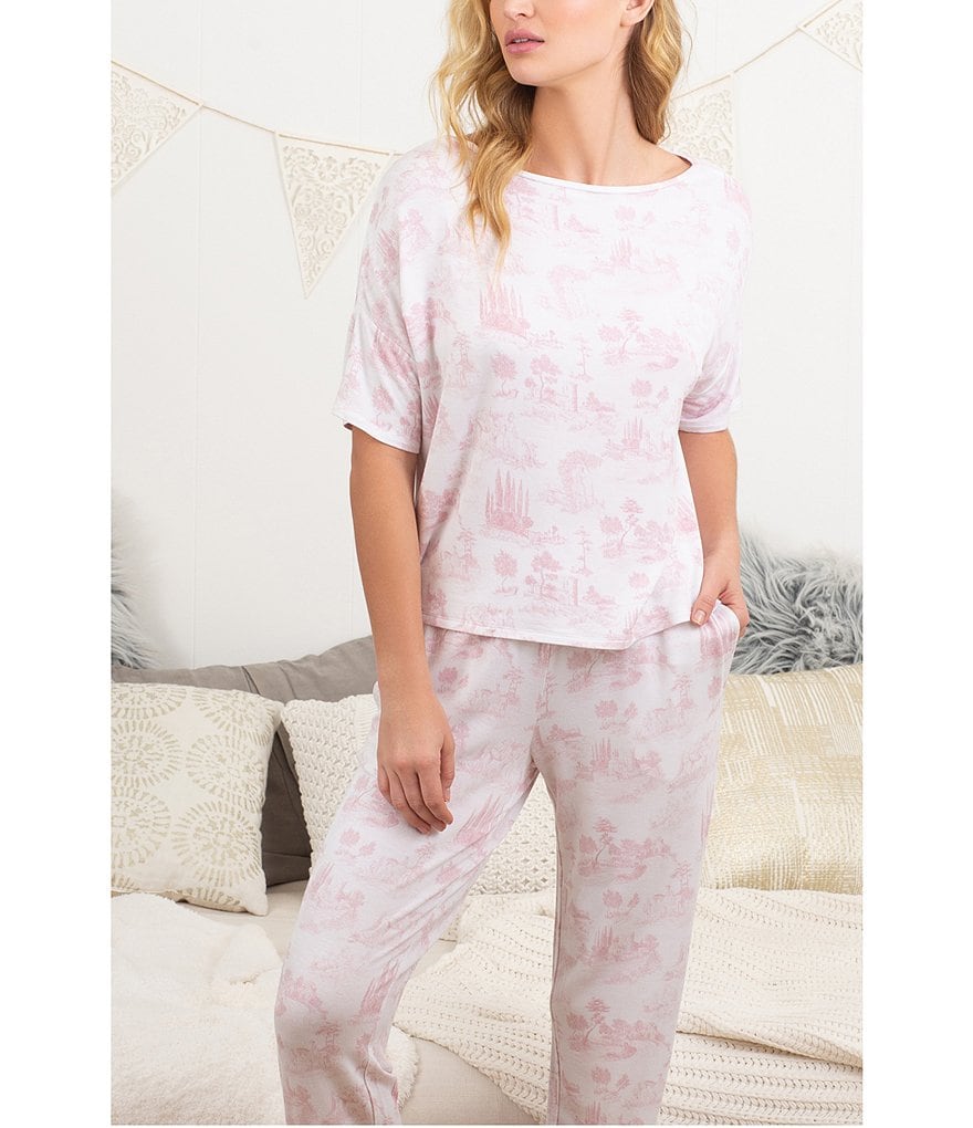 Honeydew Intimates Toile Print French Terry Coordinating Pajama Set