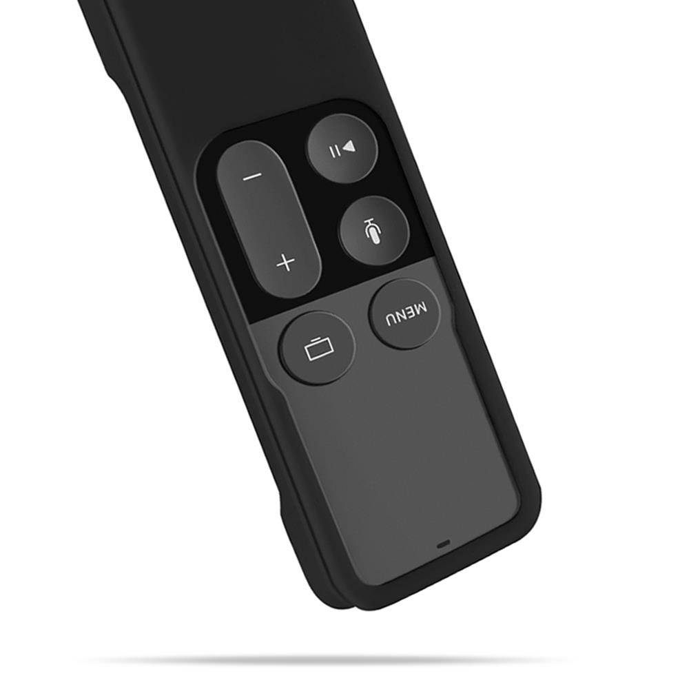 Apple TV 4K / 4th Remote Case (Black) - Protective Soft Silicone Case Cover Skin for New Apple TV 4th Generation 64GB/32GB Siri Remote Control Controller with Lanyard Handle Strap