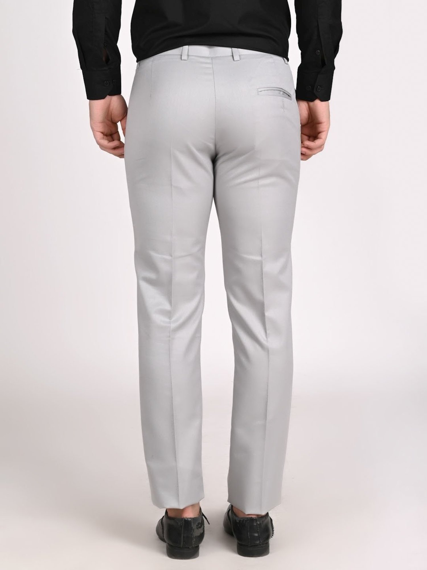 TAHVO Grey  Regular Fit Trousers