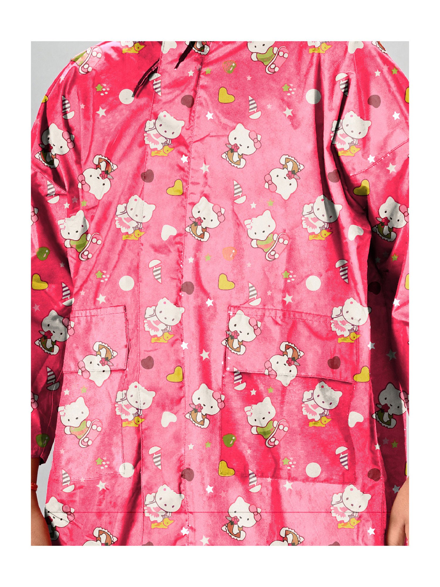 Little Surprise Box Kids Pink Printed Full Sleeves Raincoat