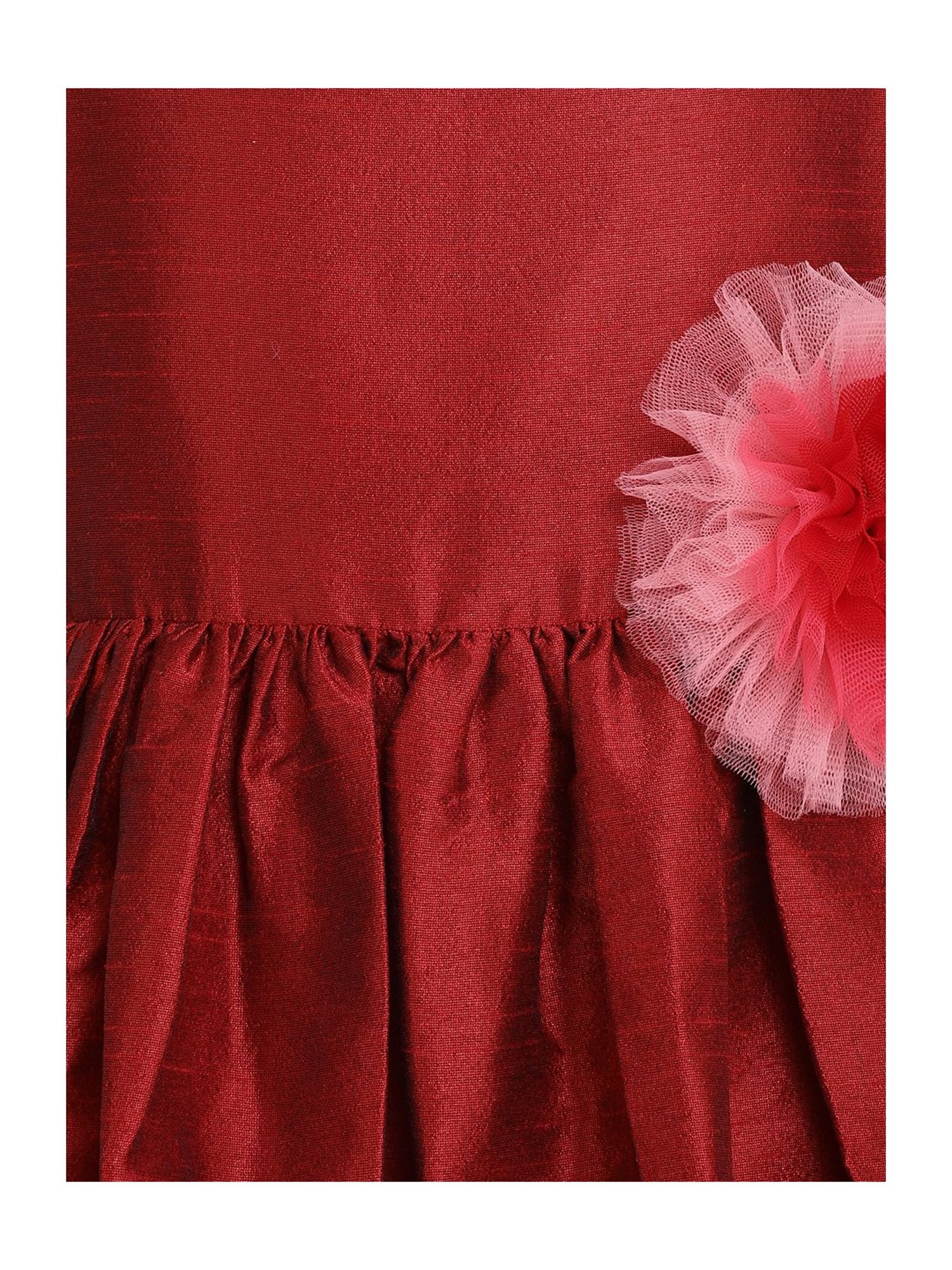 A Little Fable Kids Red Applique Party Dress