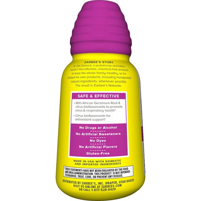 Zarbee's Naturals Daytime Sinus & Respiratory Support - Natural Berry Flavor - 7 fl oz