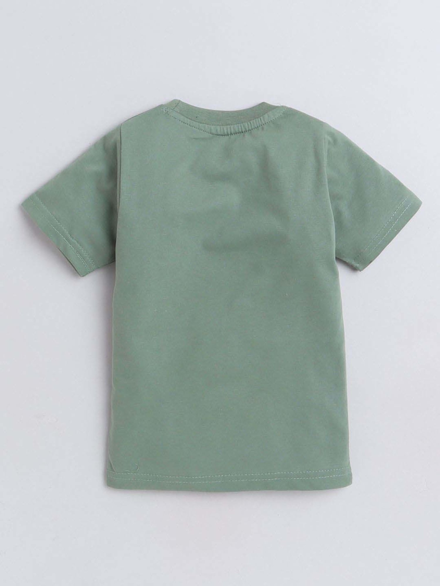 Fourfolds Unisex Green & Pink Printed T-Shirt