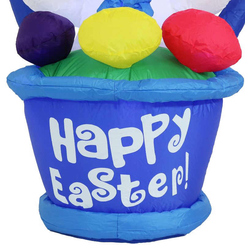 Northlight Easter 4' Inflatable Prelit Bunny Driving an Egg Car Outdoor Decoration - White/Pink