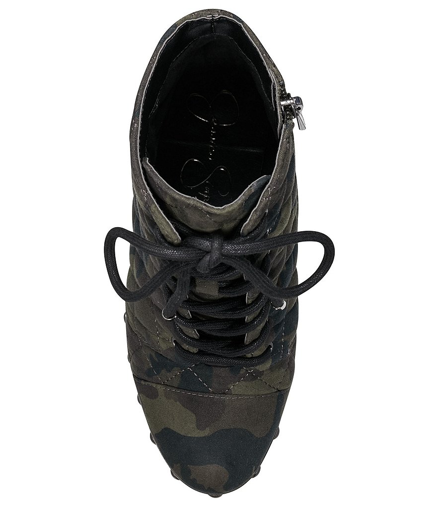Jessica Simpson Irella4 Camo Print Quilted Studded Lug Sole Platform Hiker Booties