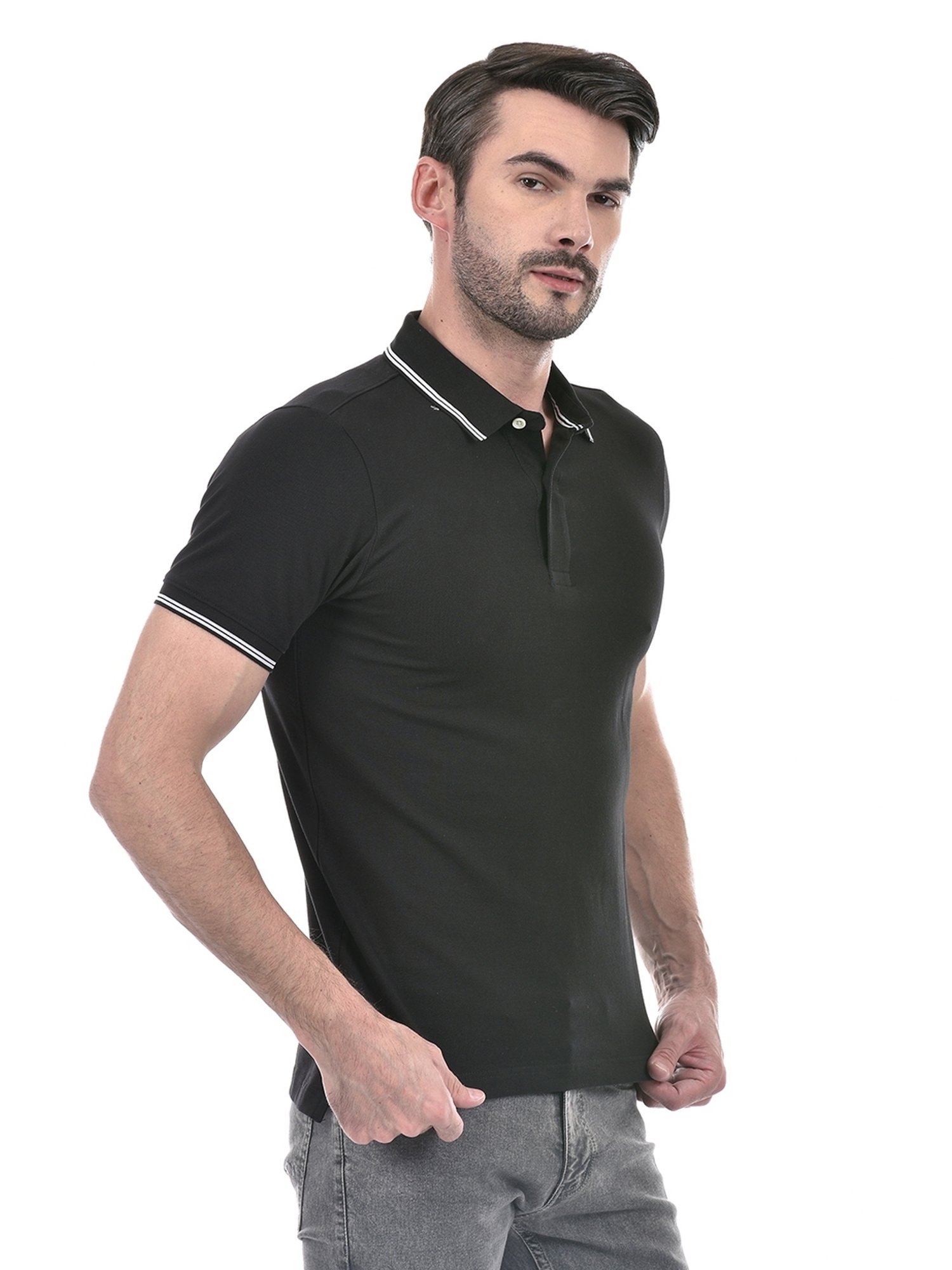 Numero Uno Black Regular Fit Polo T-Shirt