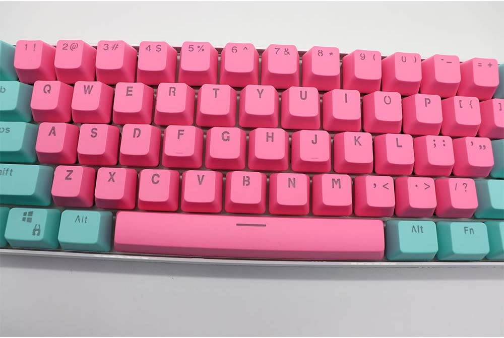 CUUWE 61 PBT Keycaps for 60 Percent Keyboard, Backlit Keycap Set for Mechanical Gaming Keyboard OEM Profile Keycaps with Key Puller for Cherry MX Switches GH60/RK61/GK61/Annie pro 2