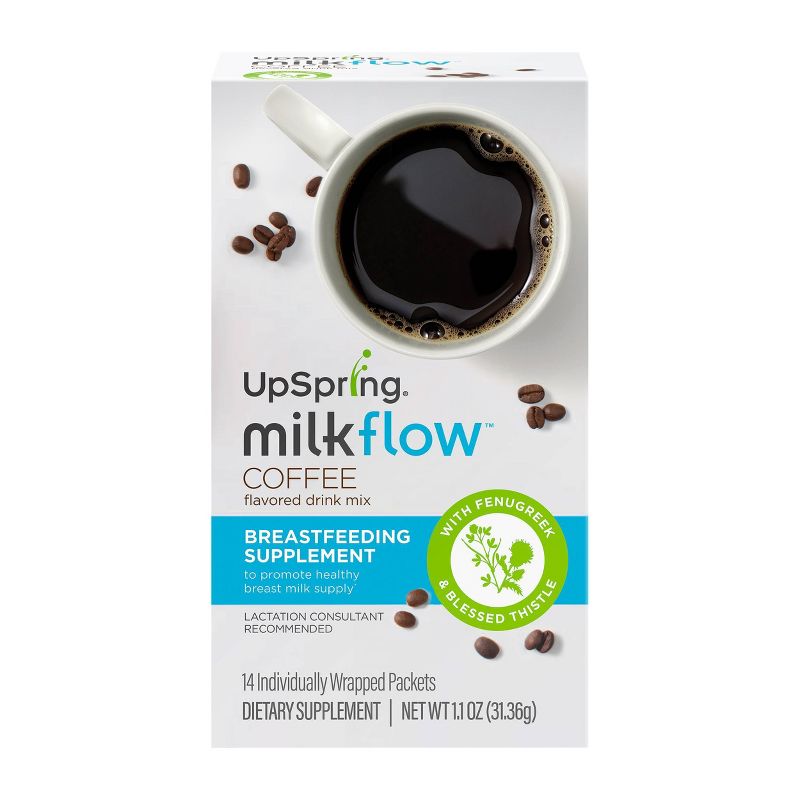UpSpring Milkflow Fenugreek and Blessed Thistle Lactation Supplement Coffee Drink Mix - 14ct