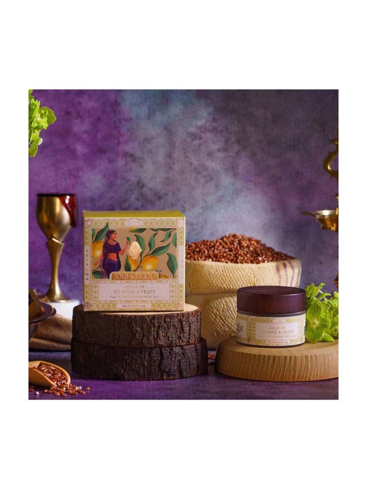 Old School Rituals Arrack of Ice Apple & Fruits De-Tan Scrubbing Mask - 50 gm